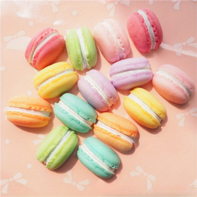 

5pcs Vibrant Macaron Cream Charms - Resin Half- Play Accessories In Coral & Violet For Diy Phone Cases, Keychains & Jewelry Crafting