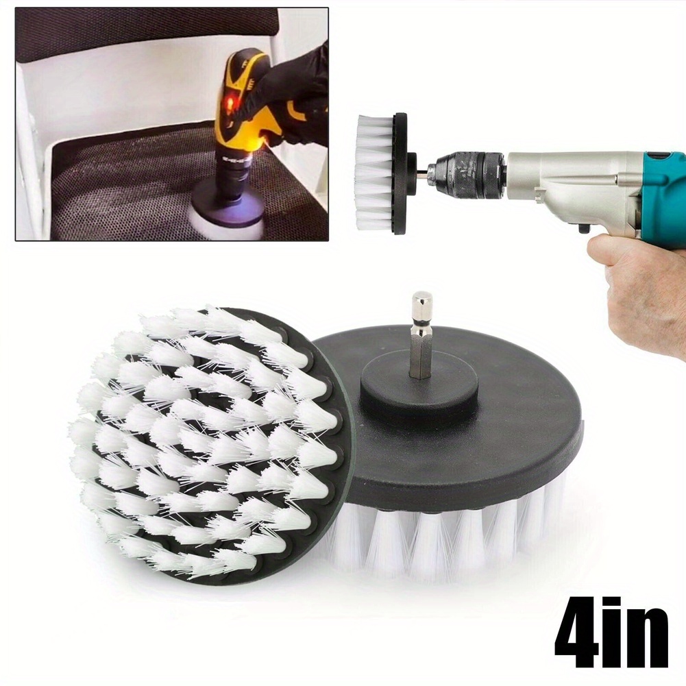 4 inch drill brush attachment soft cleaning tool for carpet leather and upholstery vacuum cleaner accessory plastic floor cleaning   scrubber for home kitchen use details 0