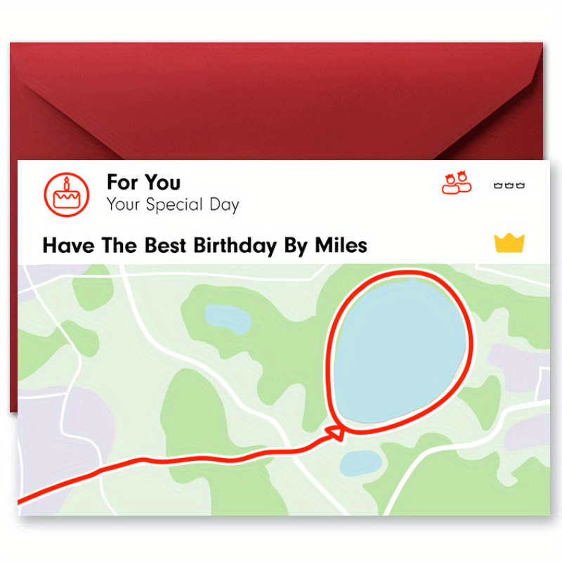 TEMU 1pc Birthday ' Art' Card | Birthday Card For Runner, , Cyclist, Training Art, Birthday Miles, Envelope Color Random