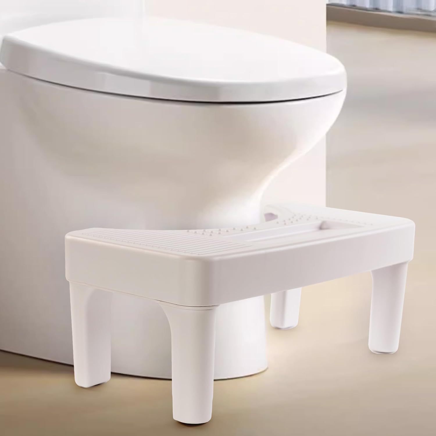 E-shop 6,7 Zoll Toilettenhocker fürs Badezimmer, rutschfester Toilettenhocker zum Kacken, Toiletten-Trittstufe