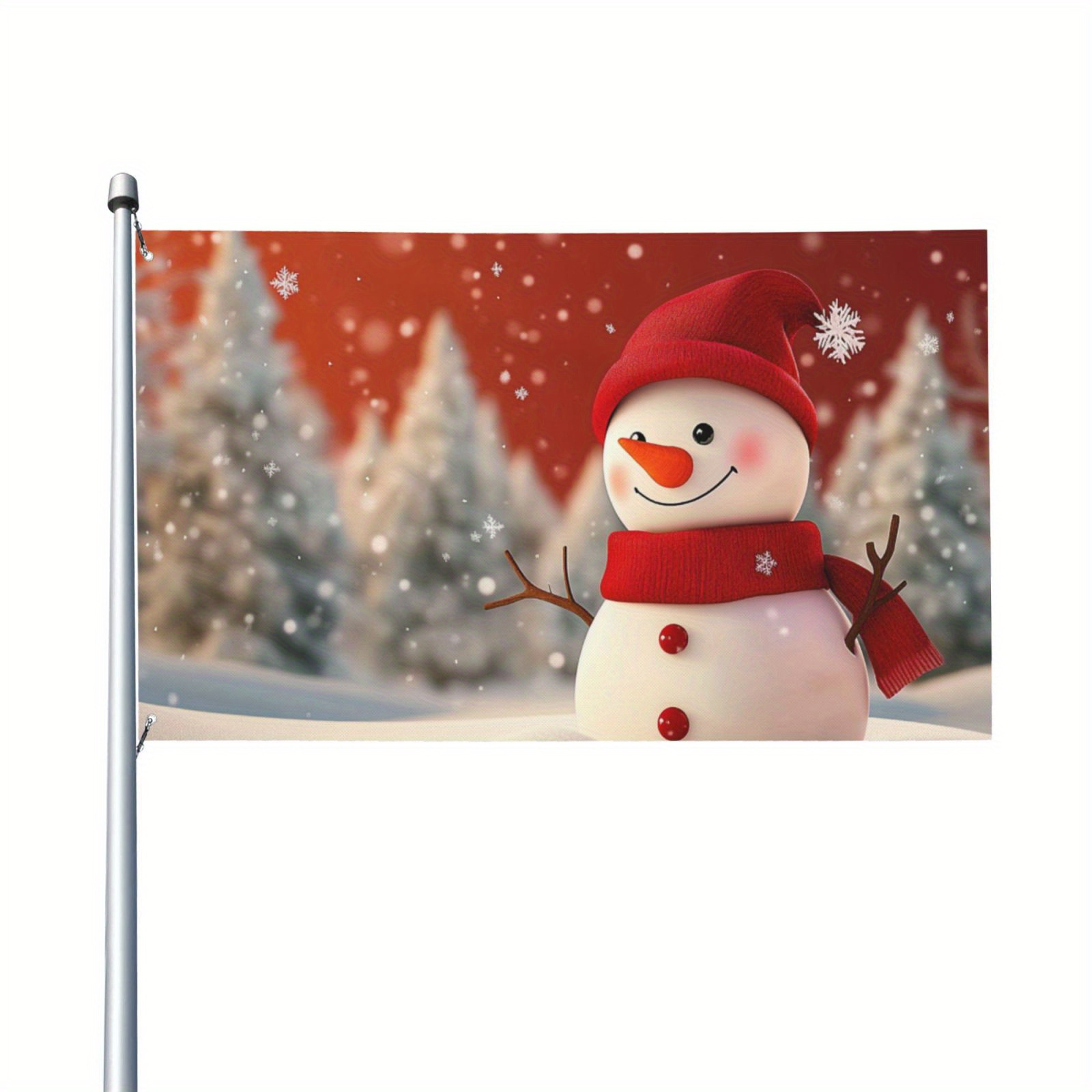 

Christmas - 3x5ft, Snowman & , -sided Hanging, , Includes Flagpole 2 Grommets