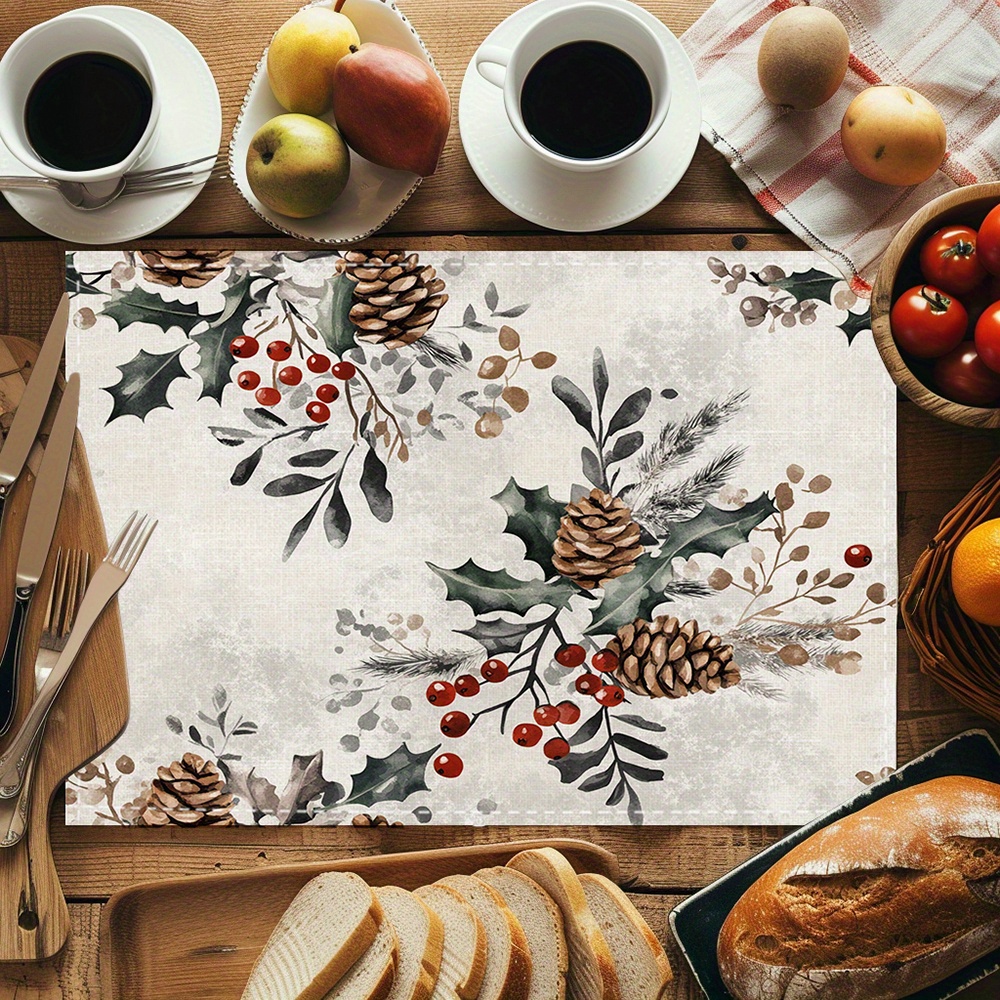 

4pcs Christmas Table Set, & Placemats/cup , Rectangular, , For , For , , & Use