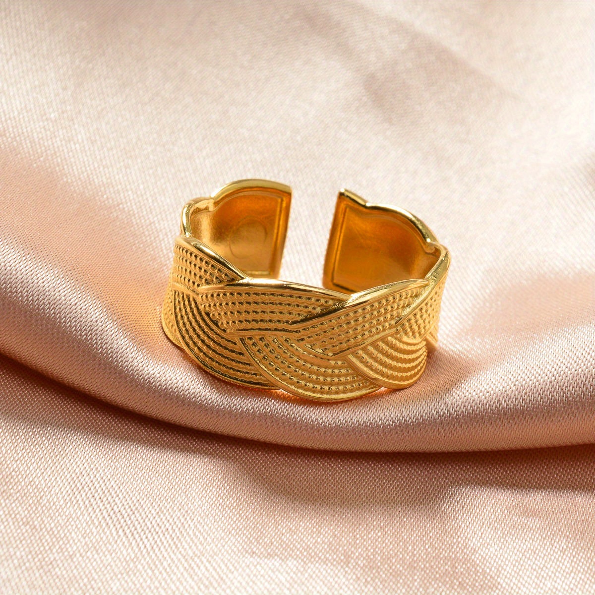 Vintage Braided Stainless Steel Ring for Women