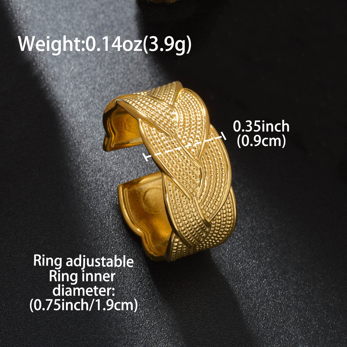 Vintage Braided Stainless Steel Ring for Women