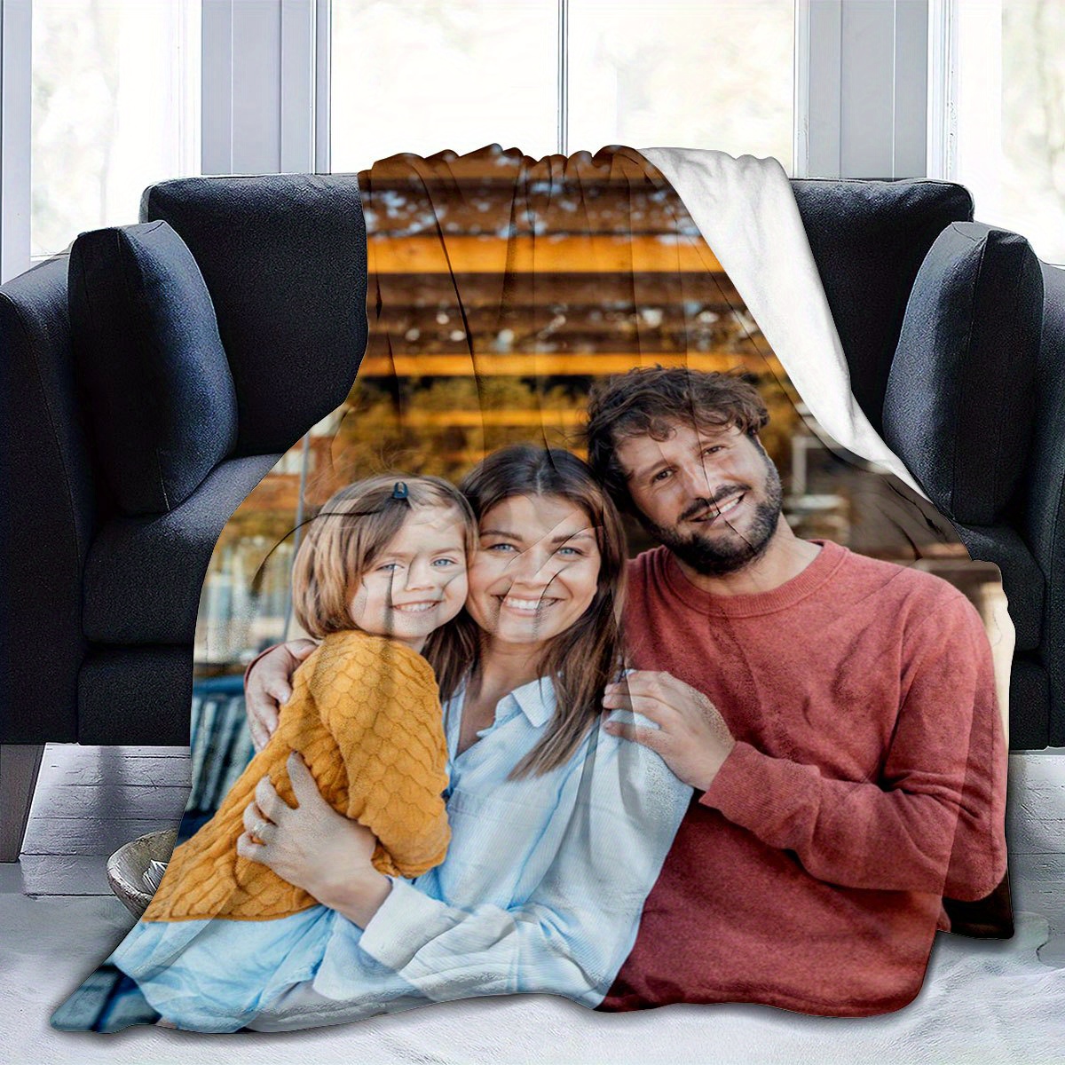 custom photo flannel blanket   soft warm   200 250g polyester   contemporary style for sofa bed   outdoor travel perfect gift for men women details 8