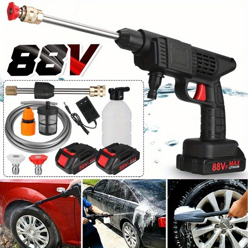 

1pc Metal Car Wash Spray , 88v High- Tool For Household Cleaning, No Electricity Or Battery Required