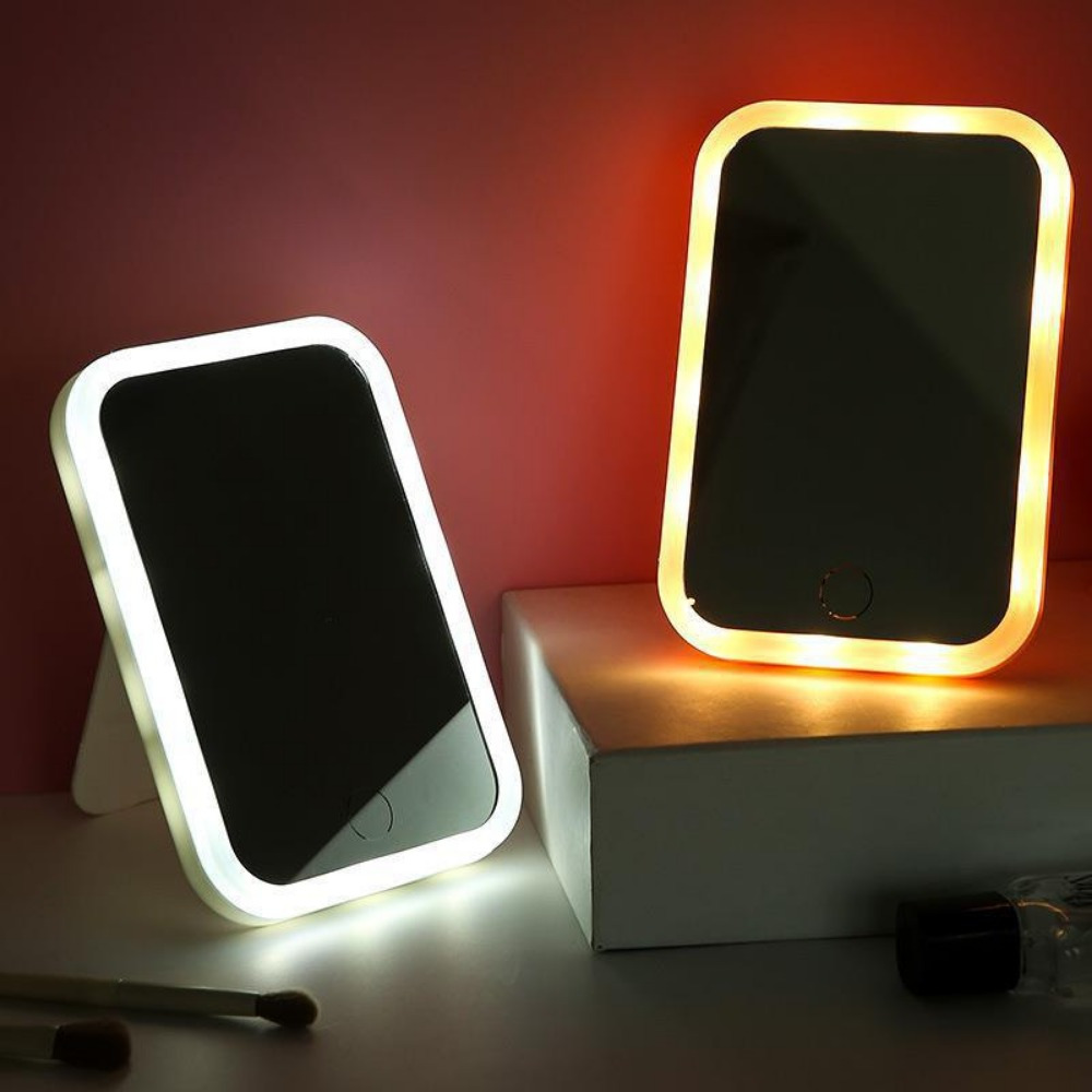 

Portable Led Makeup Mirror With Usb Rechargeable Battery - Compact, High- Cosmetic Mirror For Travel & Vanity Use