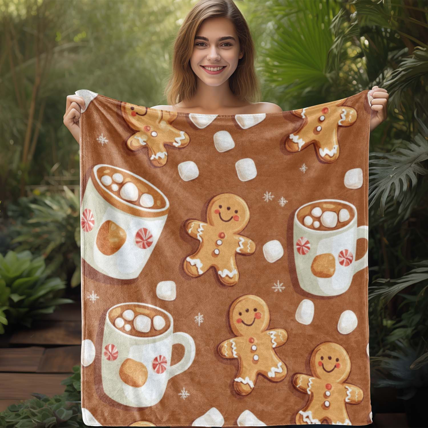 

Man & Hot Cup Flannel Blanket - , , Comfortable Knitted Blanket For Sofa, Bed, Car, , , - Blanket