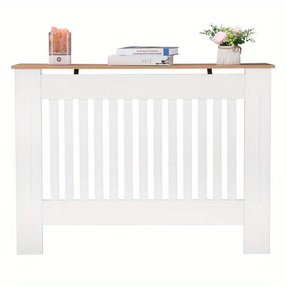 Motoos Simple Traditional Design Ventilated E1 Mdf Board Vertical Stripe Pattern Radiator Cover White L