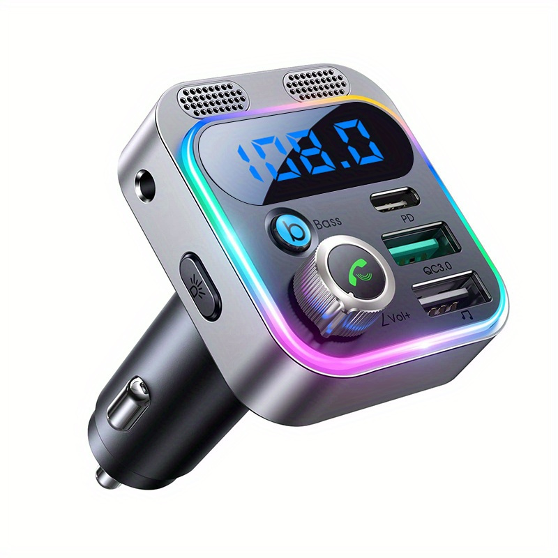 TEMU Gm V5.0fm Transmitter Car Adapter Kit - Clear Calling, Usb Pd 20w Fast Charger, Mp3 Player Receiver, Support For Sound
