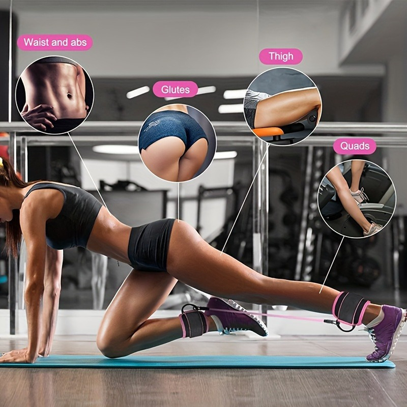 ankle resistance bands, ankle straps with cuffs for exercise, used for leg and hip training