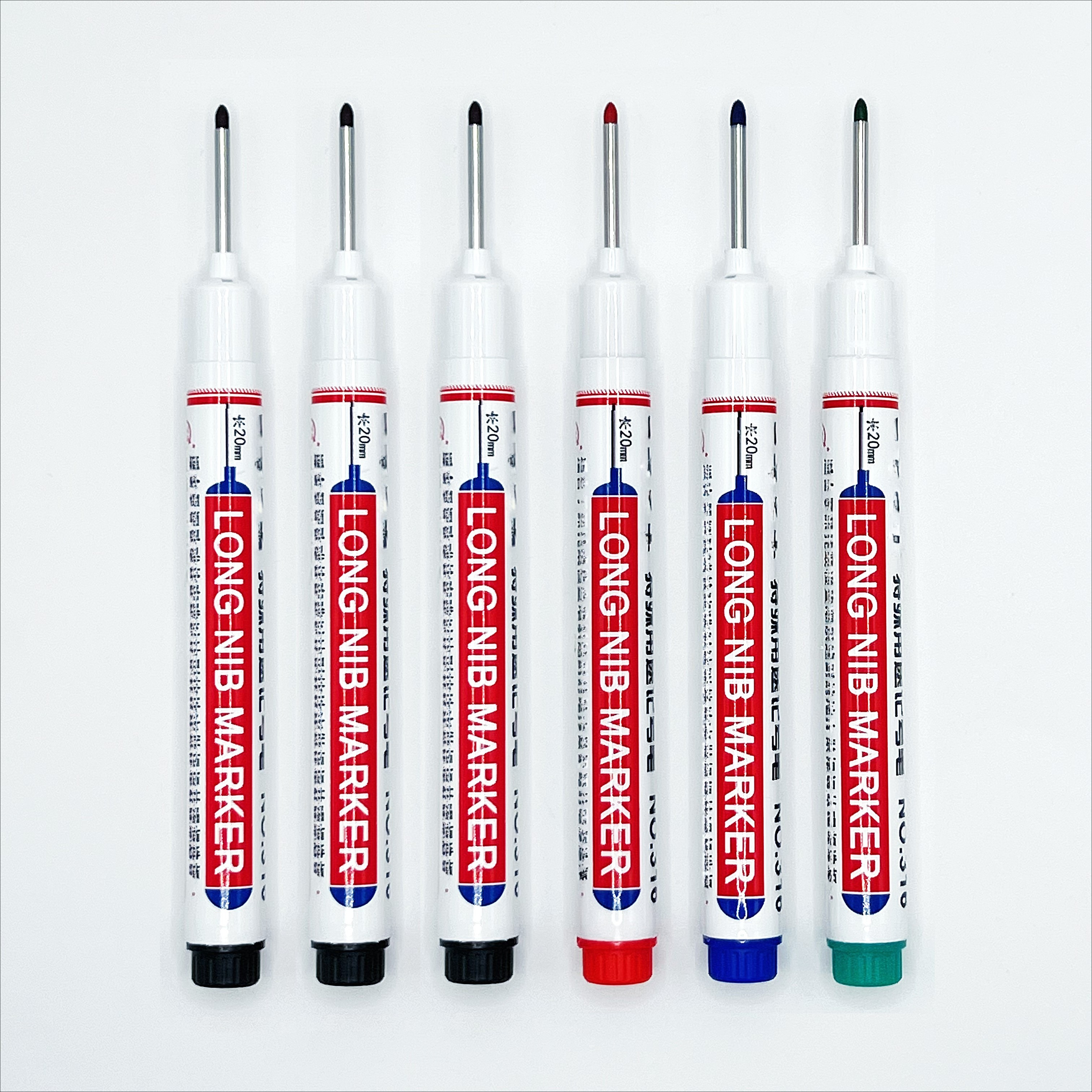 3/6pcs/set Long-nib Marking Pen For Deep Holes, Special Quick-drying Oil-based Marking Pen, Suitable For Bathroom Installation, Decoration Fixing Marking, Construction Tools, Diy Crafts