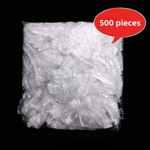 500pcs reusable thickened elastic food grade plastic wrap tight household transparent stretchable plastic dish sealing cover for kitchen and restaurant