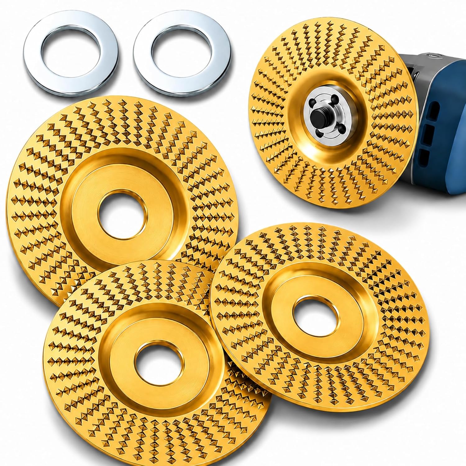 3pcs Carbide Wheel Wood 125mm, Wood Grinding Disc For Angle Grinder, Wood Carving Disc Durable For Woodworking Tools Professional ( Type)