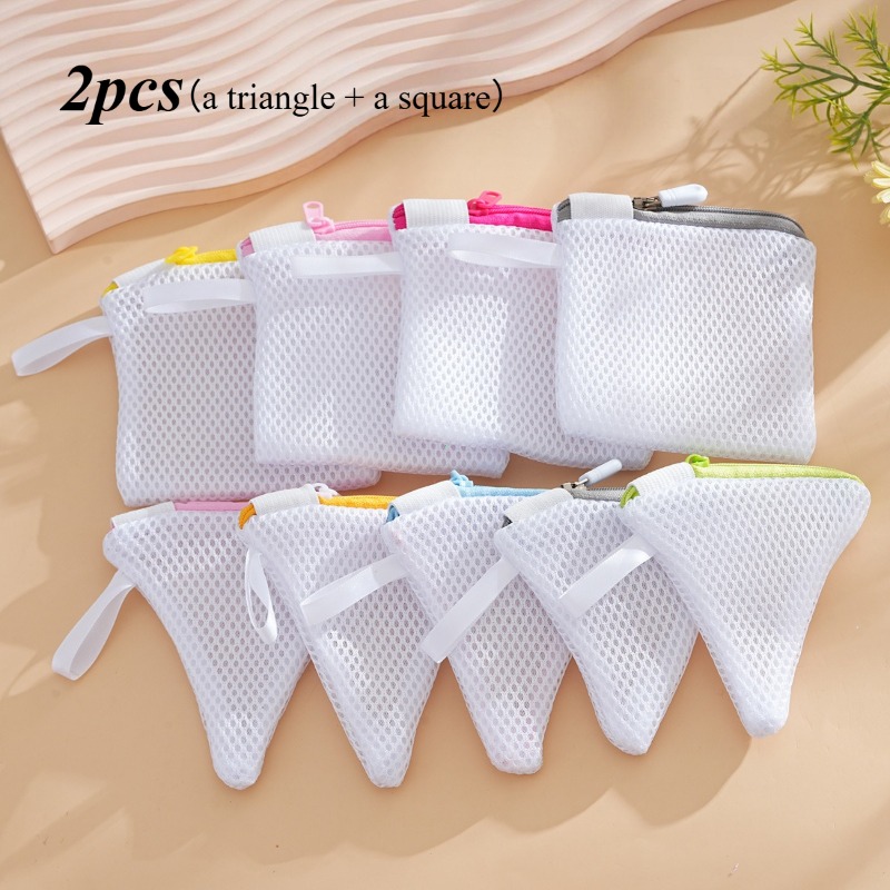E-shop 2er Set (Dreieck und Quadrat) Mehrfarbige Wäschetaschen, Verdickte Polyester Mesh Wäschetaschen, Mini Multifunktionale Waschmaschinen , Modern