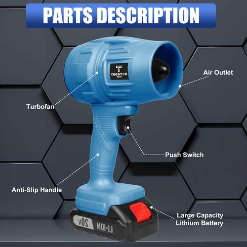 2 0ah cordless handheld turbo blower 20000rpm high power leaf snow blower durable metal multi purpose for lawn care car wash dust removal plug lithium ideal holiday gift comfortable grip design construction