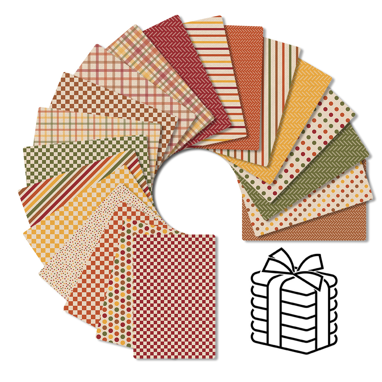 TEMU 20pcs Of Vibrant Printed Fabric Featuring Fashionable , Stripe, And Polka Dot Jacquard Patterns. Made From 100% Polyester, Ideal For Diy Craft