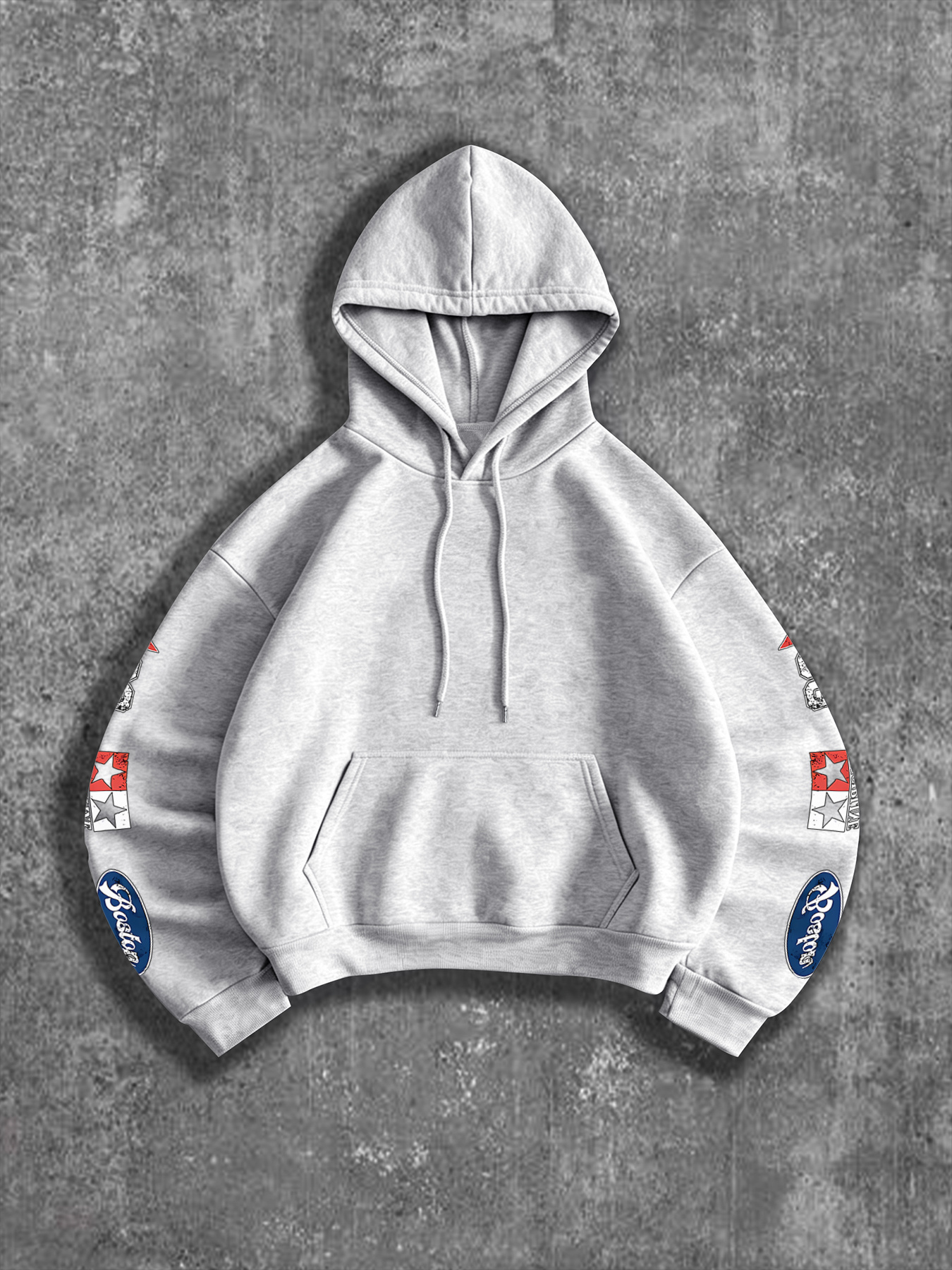 American Racing Style Multi-Label Print Cropped Sweatshirt