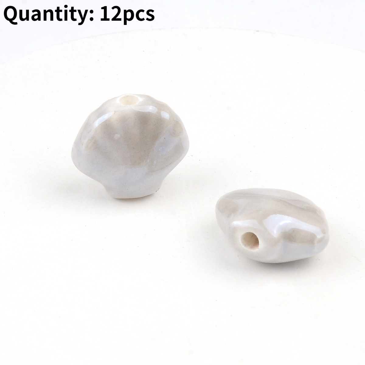 12pcs Scallop Shell Ceramic Beads for DIY Jewellery Making