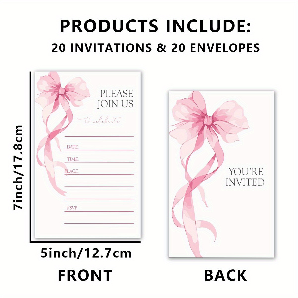 TEMU 20pcs, Invitations d'anniversaire, 20pcs cartes d'invitation d'anniversaire avec enveloppes, cartes d'invitation d'anniversaire, Invitations à