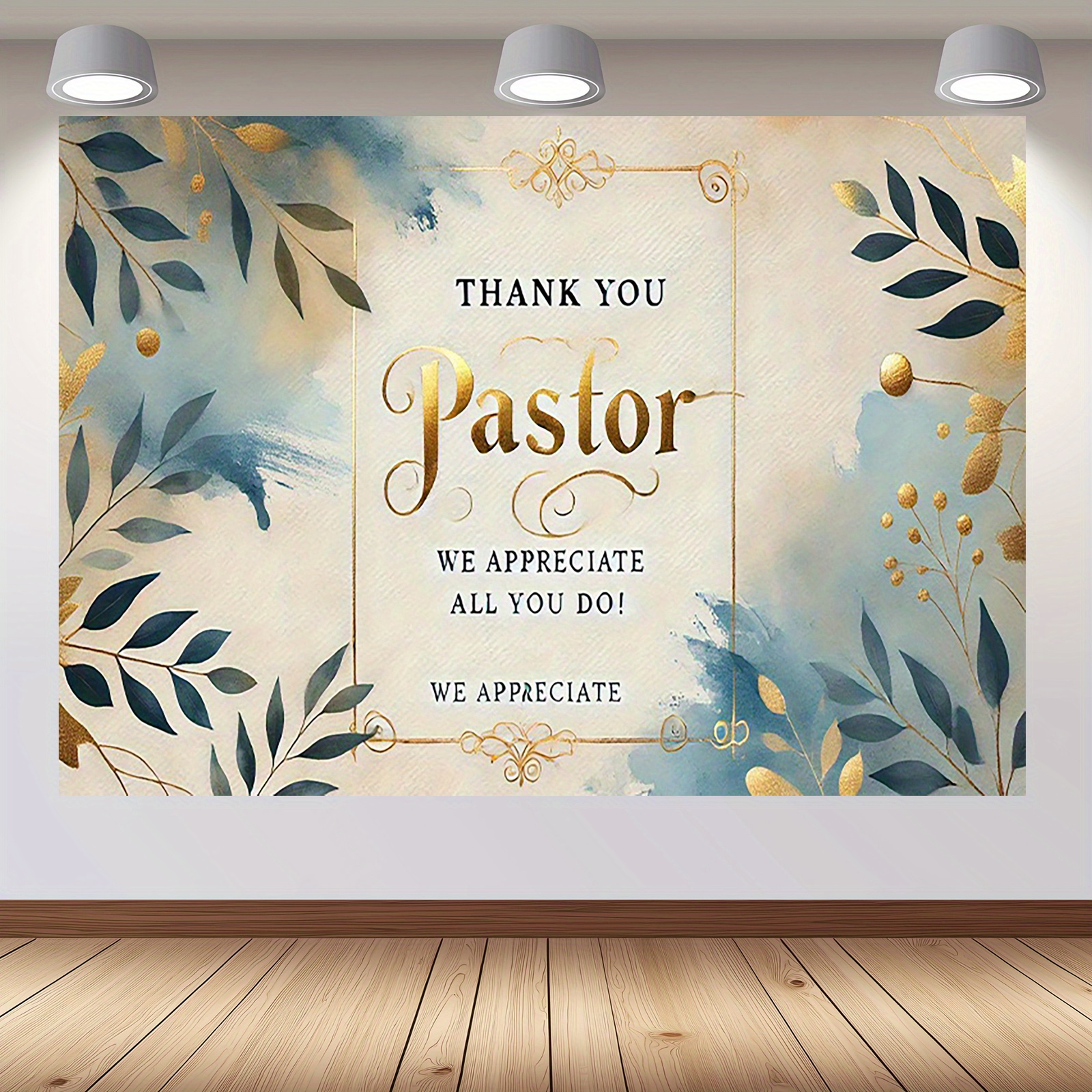 

1pc Pastor Appreciation Polyester Backdrop Banner, Multipurpose Watercolor Design, No Electricity Needed, Ideal For Outdoor Celebrations And Studio Party Decor Party Banner