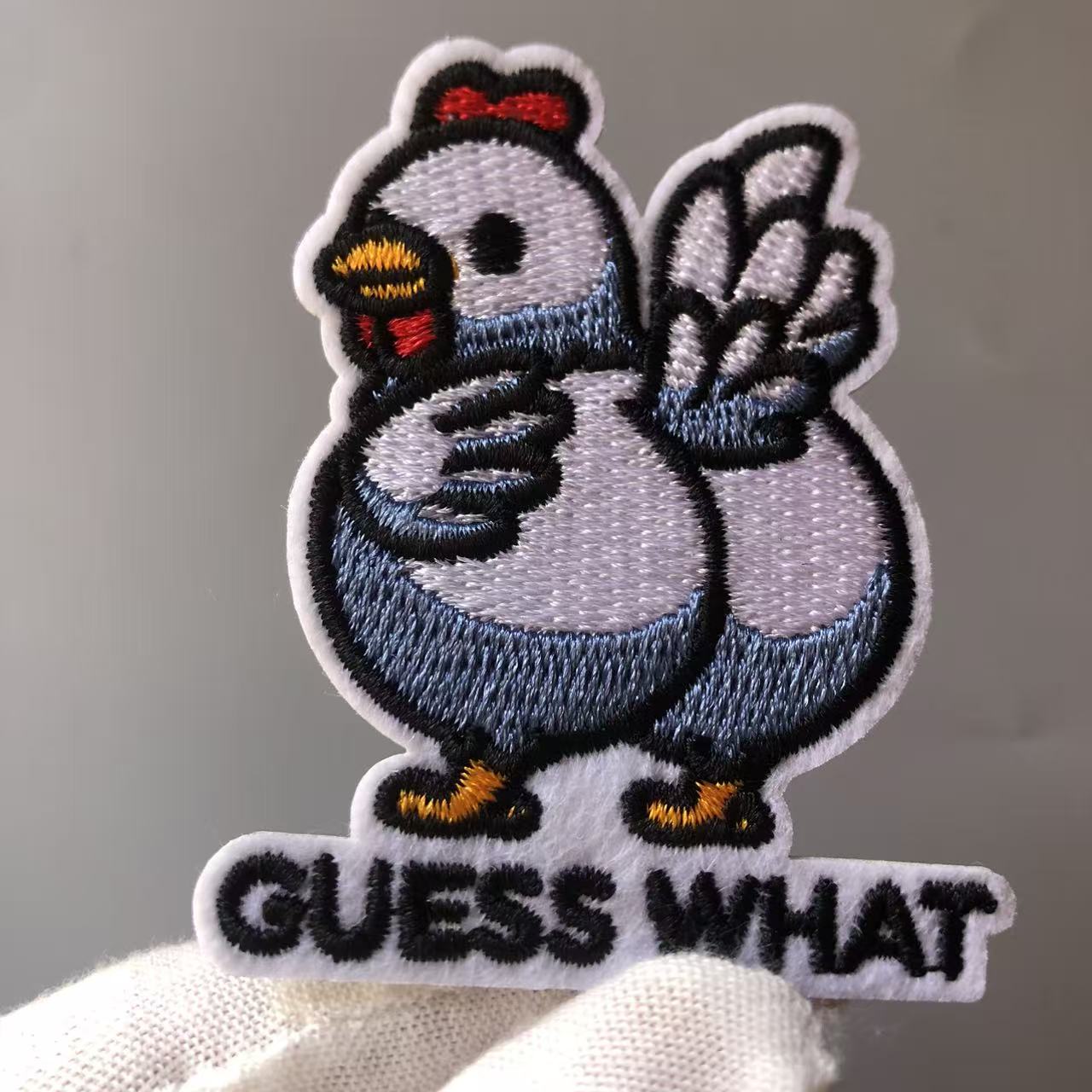 TEMU [street Style Trend] 1pc Cartoon Rooster Pattern Hot Melt Adhesive Embroidered Iron-on Patch, Easy To Apply, Iron-on Fixing, , Outfit, For
