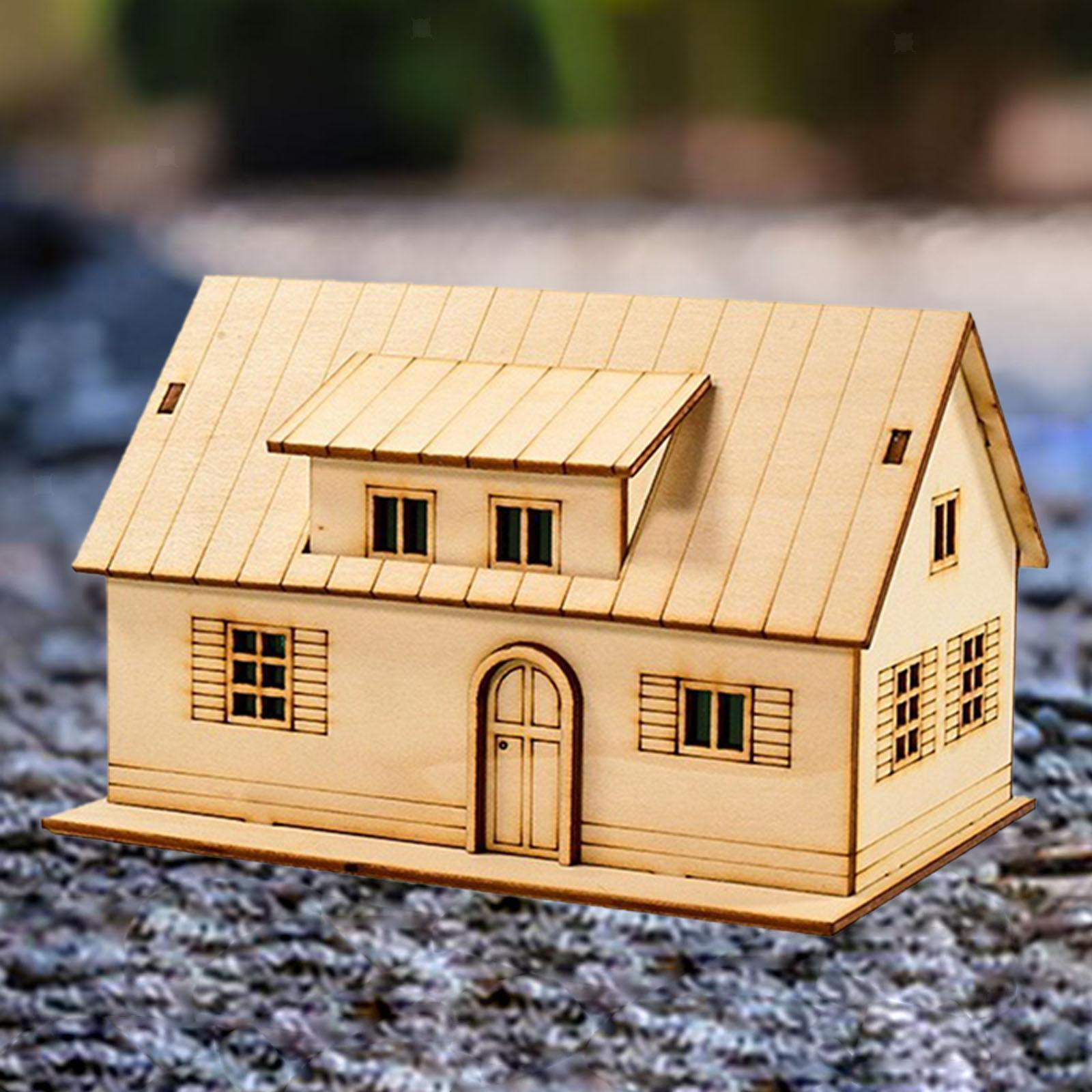 Miniature Wooden House for Sandboxes and Decoration
