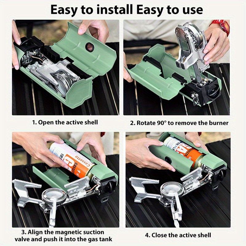 foldable gas stove gas tank not included outdoor picnic stove with carrying bag   with safety lock and piezoelectric   device overvoltage protection suitable for outdoor   cooking Product details 10