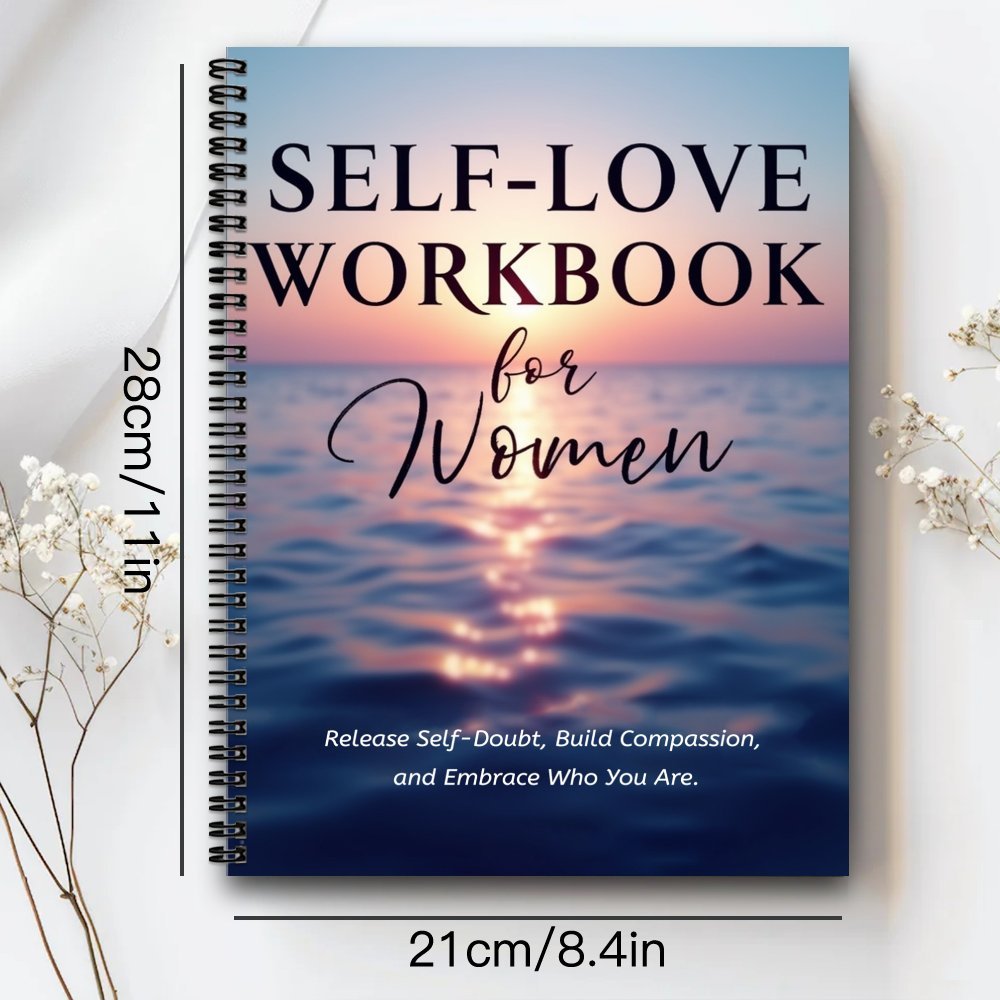 TEMU 1pc Cute Self-care & Self-help Spiral Workbook, A Guided Journal For Women To Embrace And Gratitude, The Negativity, And Appreciate Yourself,