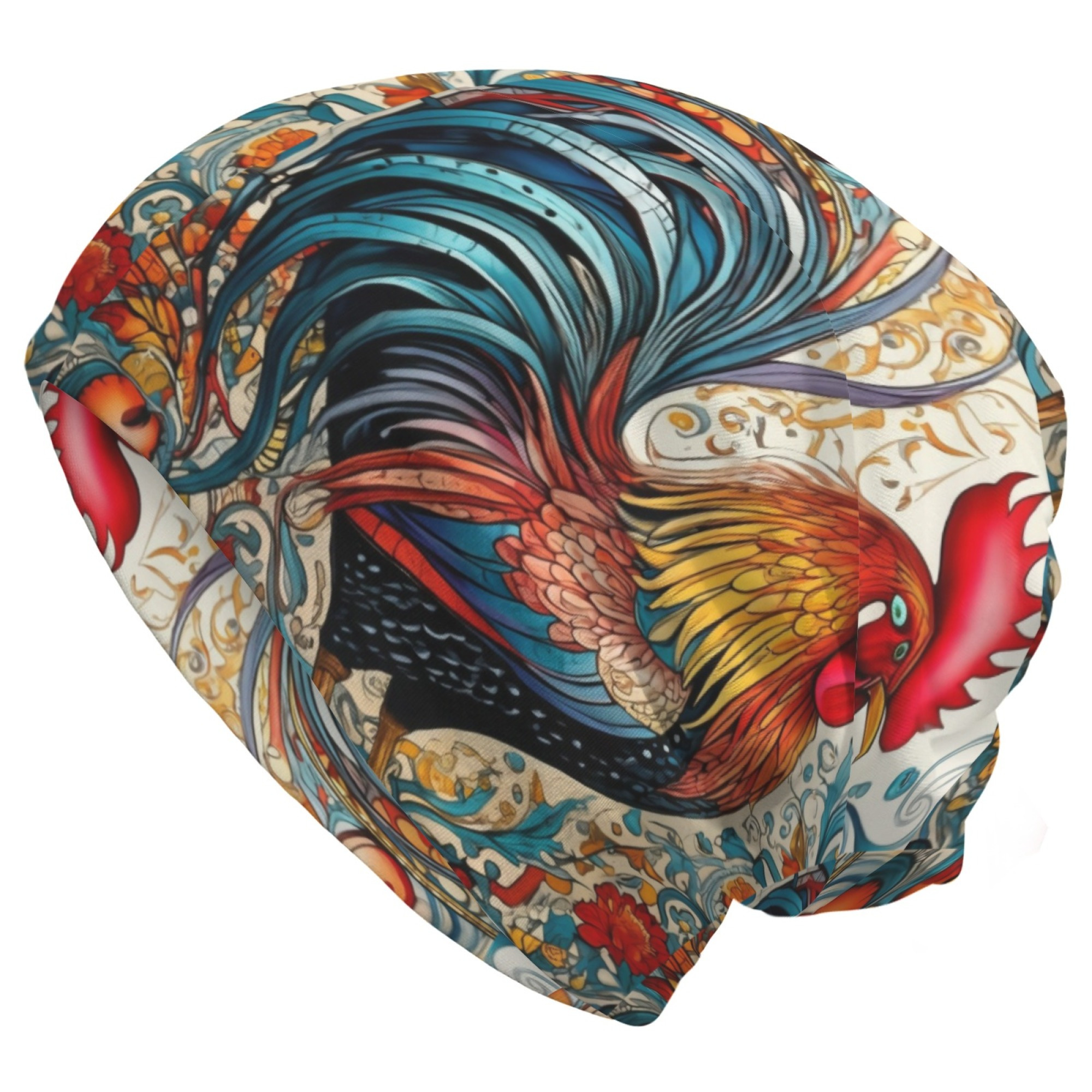 

1pc Unisex Rooster & Hen Beanie, Soft & Lightweight Knit Fabric, , Polyester & Spandex , Fashionable Sports Cap