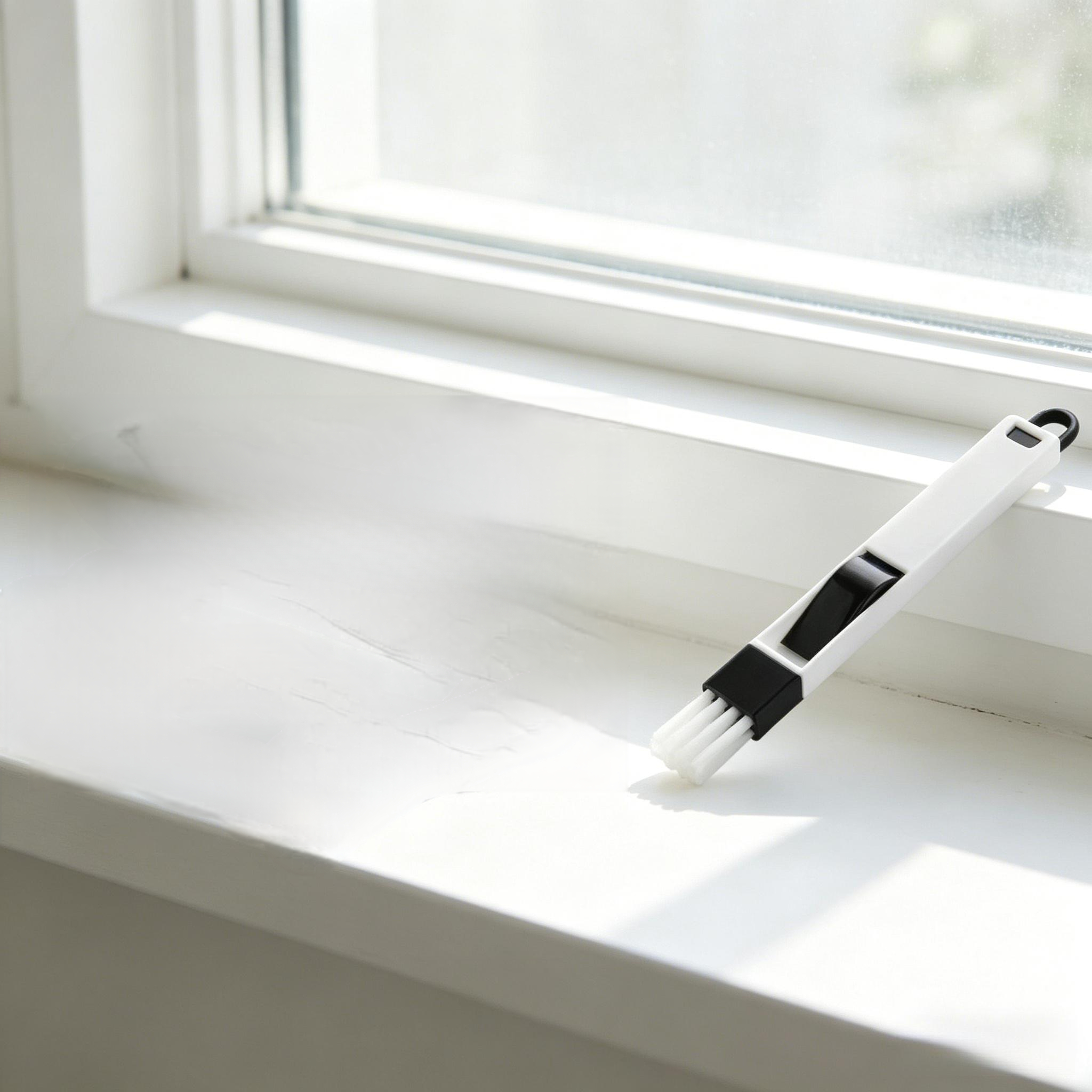 TEMU Window Brush With Shovel And Crevice Tool - Heavy-duty Plastic Cleaning Brush With Ergonomic Handle, , Removes Dirt From Window Frames, Sills,