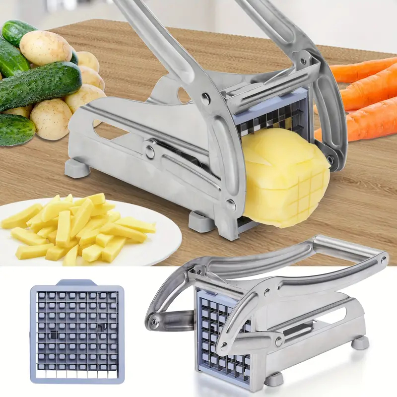 stainless steel french fry cutter heavy duty vegetable potato onion chopper   gadgets for home cooks and   details 2