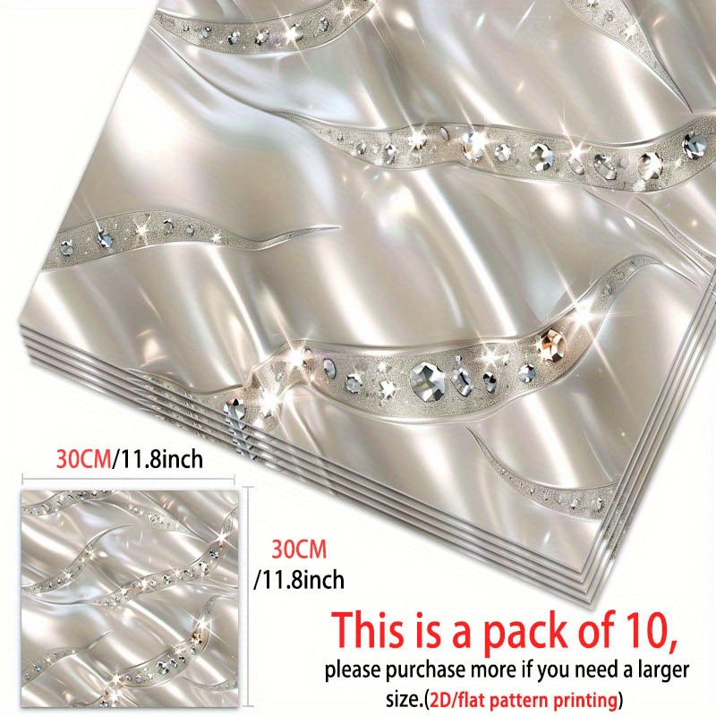TEMU 10-sheet Pack, 2d Flat Pvc Floor Tile Stickers, X Inches (30 X 30 Cm) Self-adhesive Pattern Stickers, Suitable For Home Bedroom Living Room
