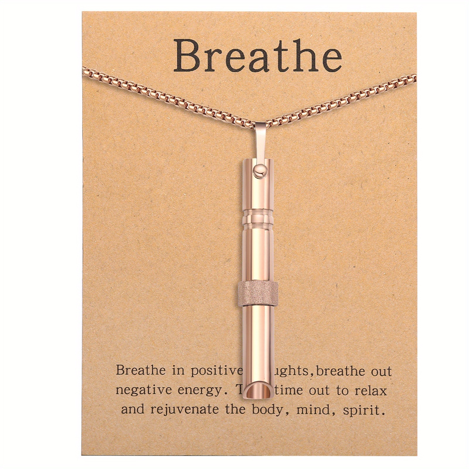 titanium steel meditation breathing necklace used to relieve anxiety   stress mindfulness breathing necklace suitable for womens mens breathing necklace tools relieve anxiety and stress meditation tools details 5