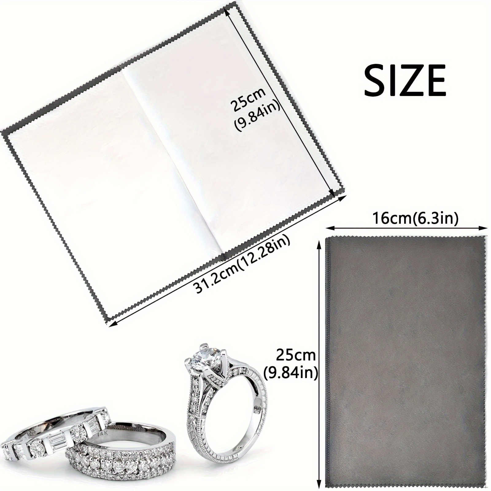 Large Professional Polishing Cloth For Jewelry, Measuring 24.99cm X 31.19cm, Ideal For Cleaning For Sterling Silver, Golden, Diamonds, Platinum, Gemstones, And - Does Not Need