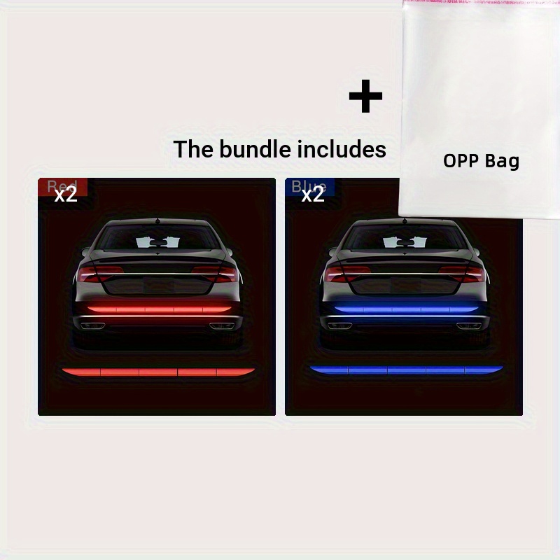 TEMU Bumper Reflective Stickers+1pc Opp Bag, Reflective Strips For Night Driving Safety