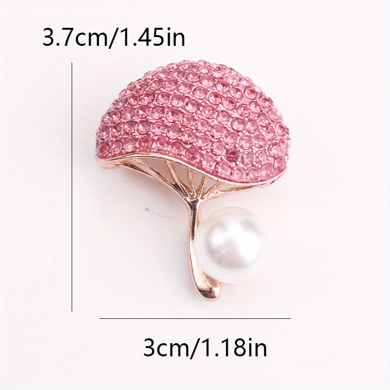 elegant statement chic vintage inspired mushroom brooch with sparkling rhinestones unique irregular shape   dresses sweaters details 3