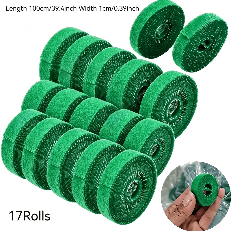 TEMU 17 Rouleaux de de Plantes Réutilisables Auto-Adhésifs en Nylon, Sangles de Support de Jardin Réglables, Bande de Fixation de Plantes, Convient
