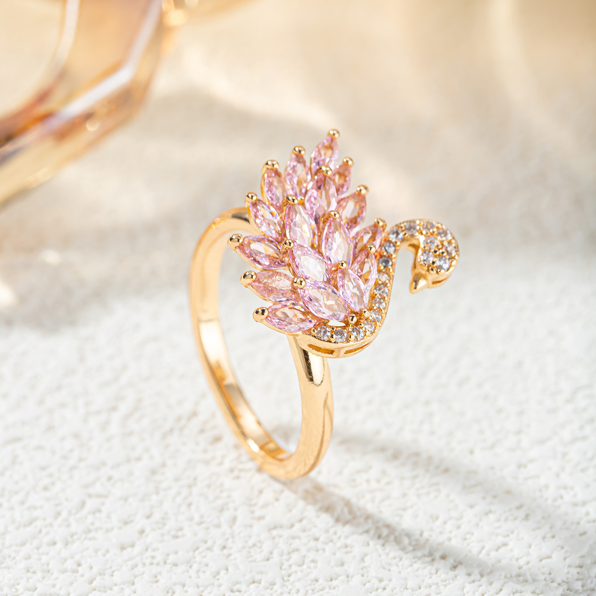 Women's Elegant Swan Ring, Plated Jewelry Gift