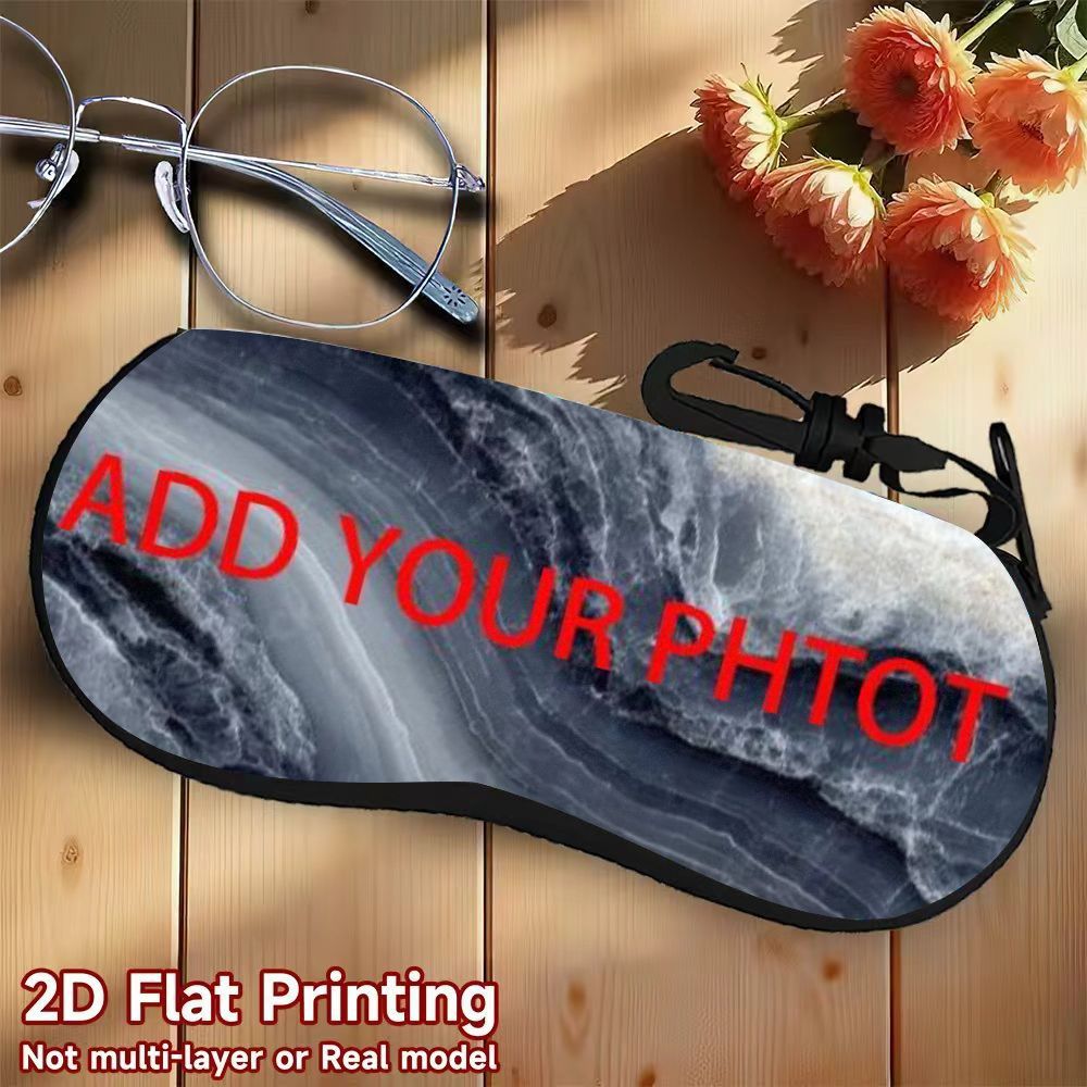 TEMU Étui à lunettes personnalisé 2D plat et polyvalent - Applicable à toutes les scènes, photo personnalisée, , boîte de rangement facile et