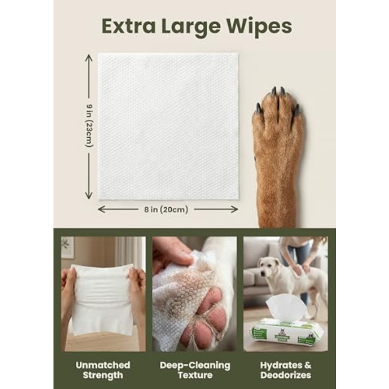 Pogi's Hypoallergenic Dog Wipes Suitable for Paws, Body & Butt Cleaning, Hydrating Suitable for Breeds, Sensitive Skin, Fragrance-Free, Gentle for Puppies & Dogs, -the- Pet Care