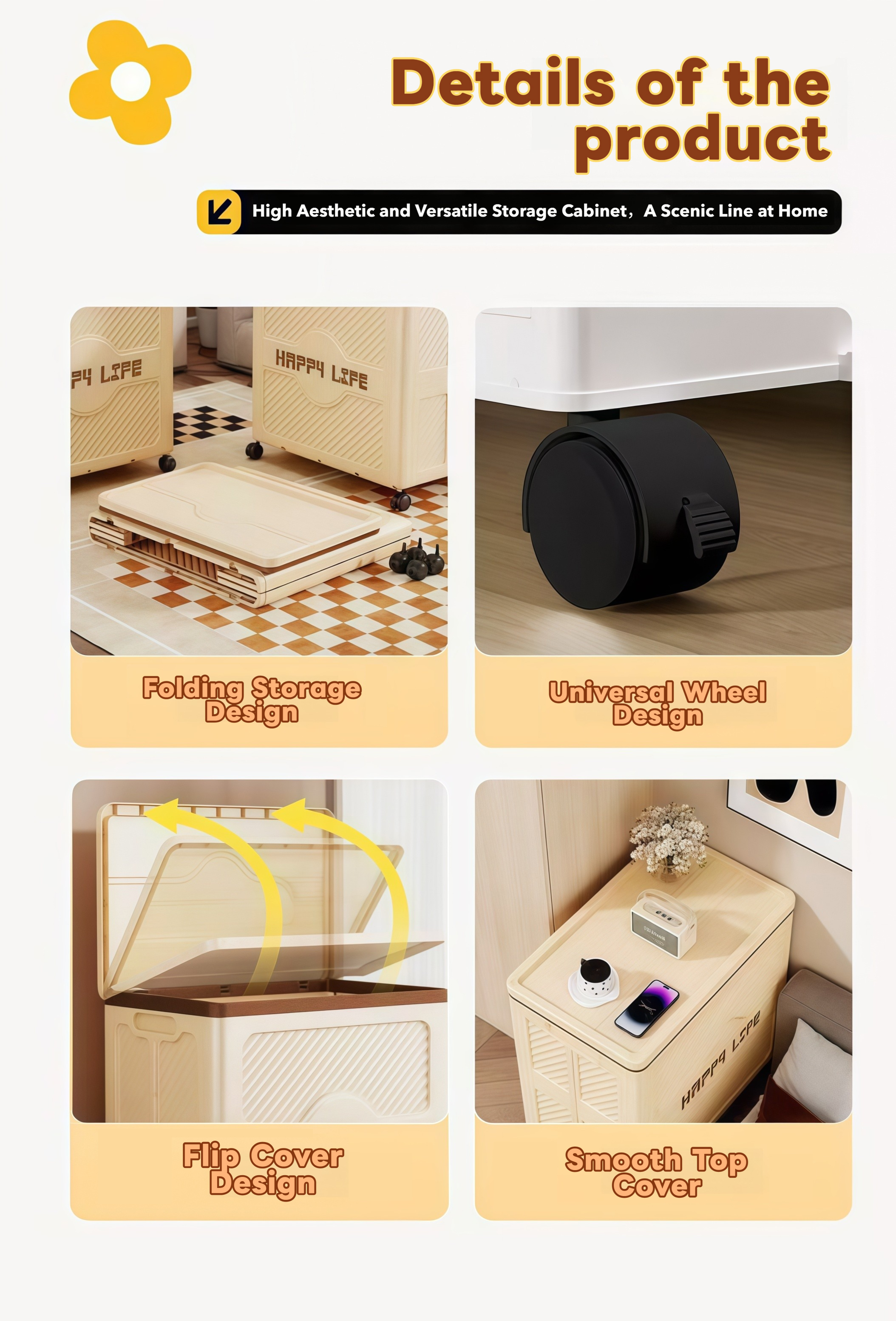 multi functional   storage box foldable stackable bin with wheels large capacity organizer unit ideal for   clothing craft supplies Product details 6