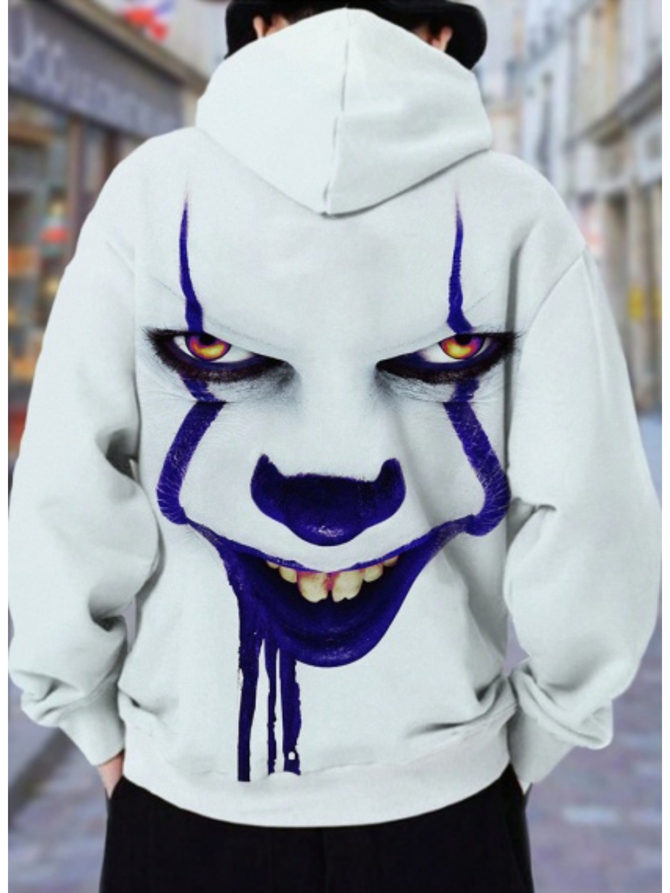 WB Joker grafische herenhoodie - Quinn Face Paint Design