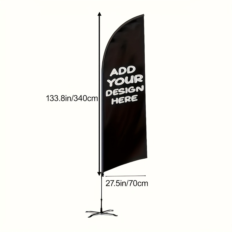 Customizable Knife-shaped Flag, Single-sided Printing, Durable Outdoor Banner. Suitable for Business Events, Shops, and Promotions. Offers Personalized Design Space with a Professional and Minimalist Style. High-quality Printing. Please Note That