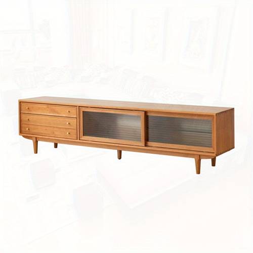 north america fas grade solid tv cabinet with chinese changhong glass doors two drawer storage standing
