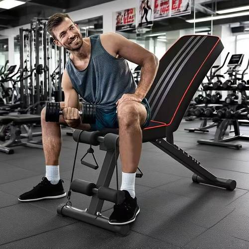 a multi functional adjustable home fitness bench offering 7 backrest levels and an 84 folding angle it features a sturdy abs frame with a weight capacity of 660 0 lb and operates without batteries model jsd032 0359 032