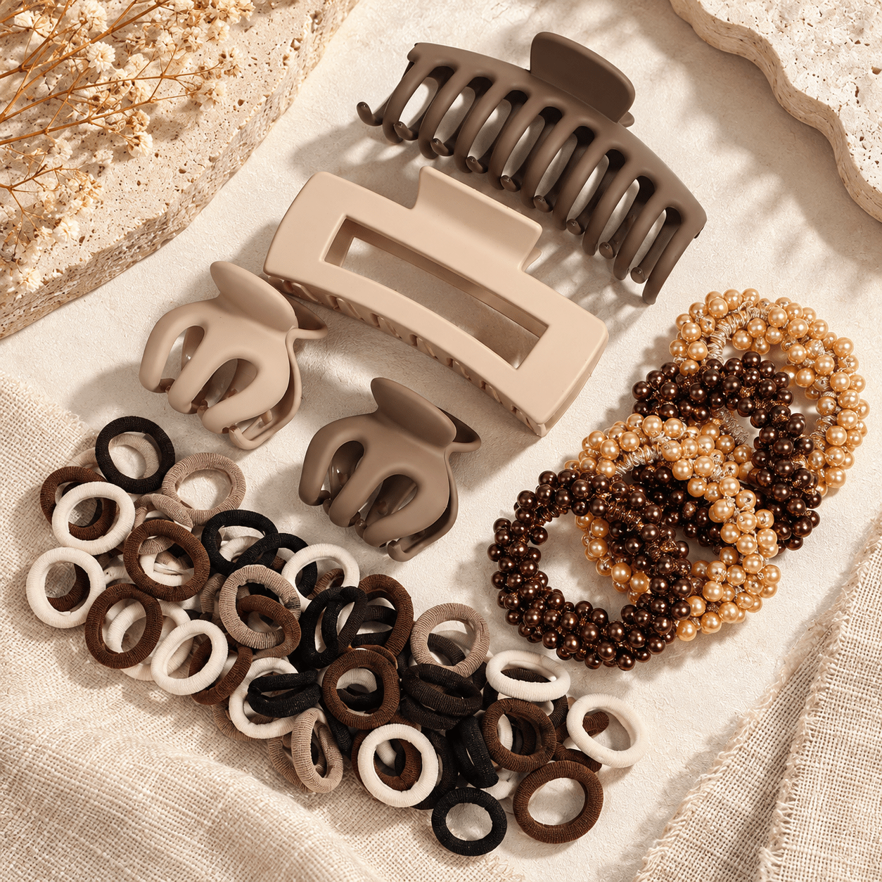 58pcs Hair Accessories Set with Clips and Ties