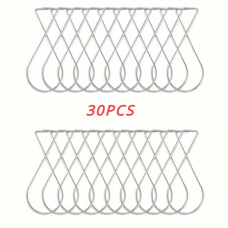 30pcs/50pcs Self-retracting Ceiling Hooks, Decorative Ceiling Clips, 8-shaped Ceiling Hooks For Office,, Home, And Wedding Decorations, Hanging Tiles/grids/signs On Ceilings, Utility Hooks