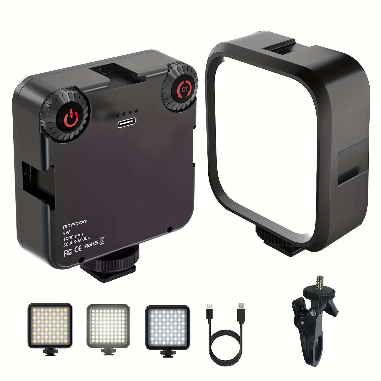 Led Adjusted Rechargeable Clip Photography Lighting Kit | Swdport Led Video Conference Fill Light, Selfie Clip Light For Phone Camera, Laptop Light, Stream Video, Usb Charging, Lithium Polymer Battery