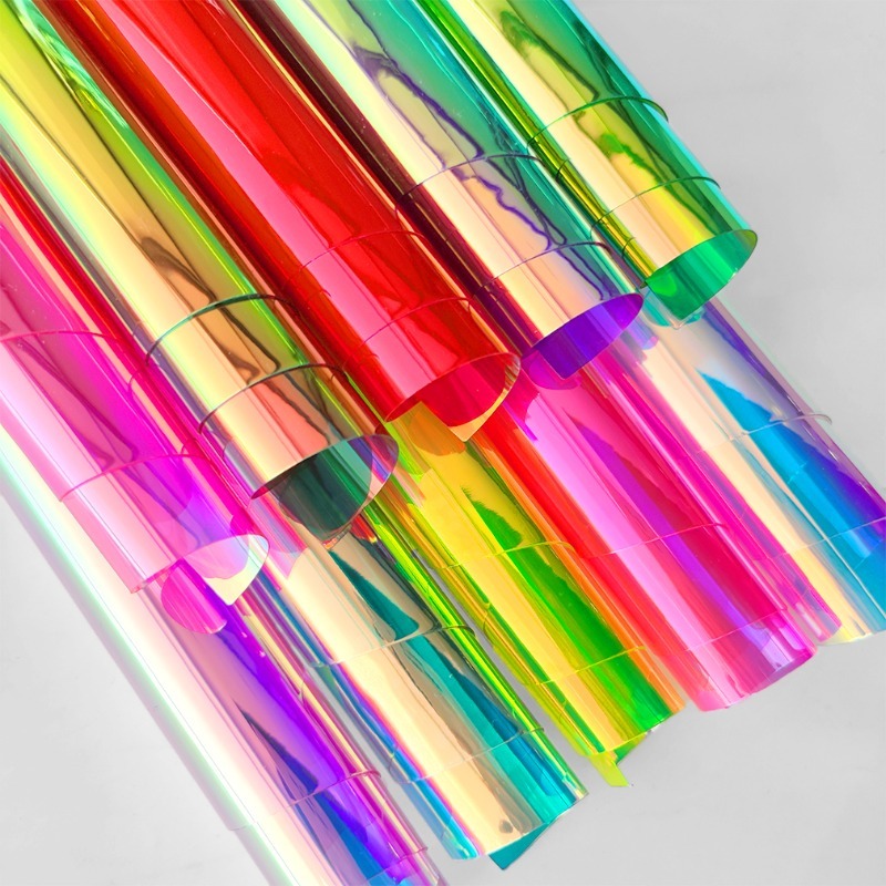10/30pcs A4 Holographic Clear Pvc Iridescent Mirror Vinyl Film 30x21cm Diy Sewing Fabric For Hair Bows Bags Jewelry Making
